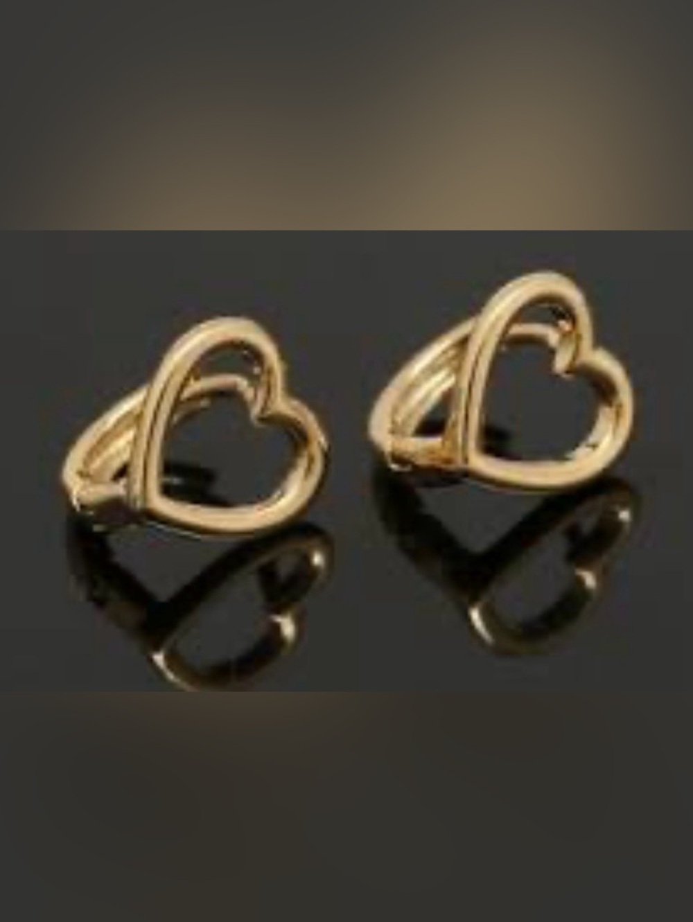 Gold Open Heart Hoop Earrings for Women